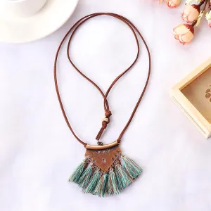 Turquoise Tassel Choker Necklace