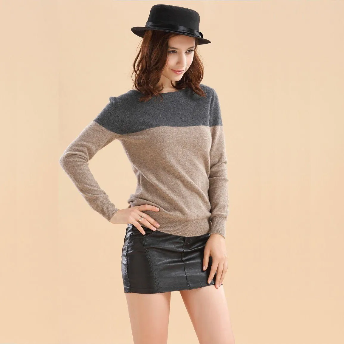 Two Tone Cashmere Sweater