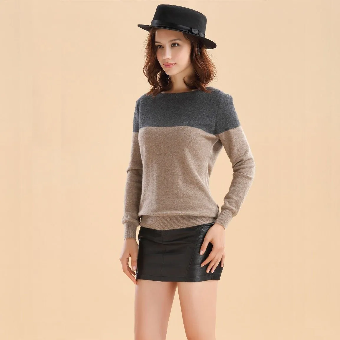 Two Tone Cashmere Sweater