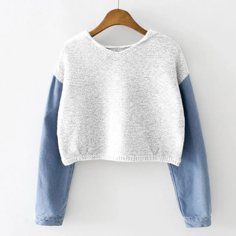 Two Tone Crop Sweater