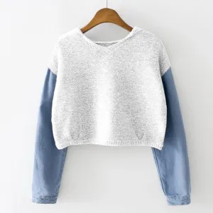 Two Tone Crop Sweater