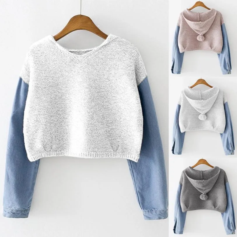 Two Tone Crop Sweater