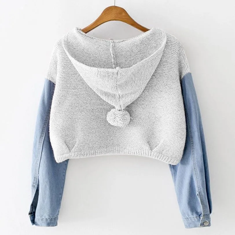 Two Tone Crop Sweater