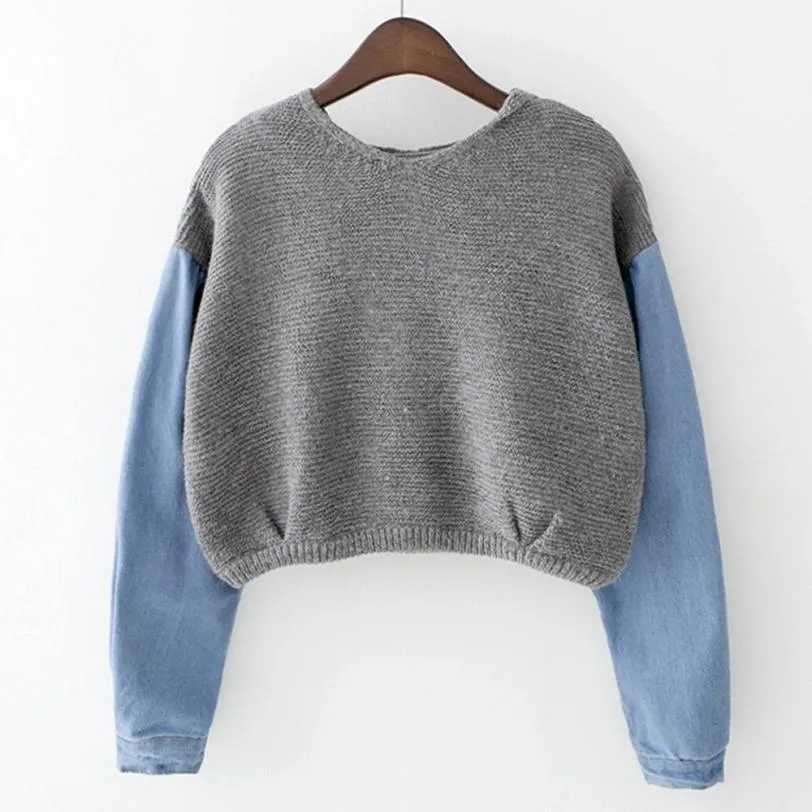 Two Tone Crop Sweater