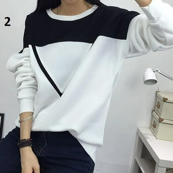 Two Tone Patchwork Sweatshirt