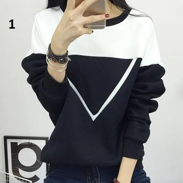 Two Tone Patchwork Sweatshirt