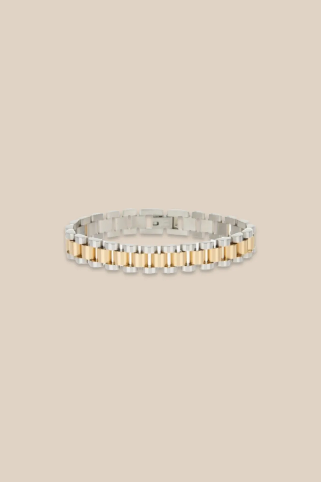 TWO-TONED TIMEPIECE BRACELET