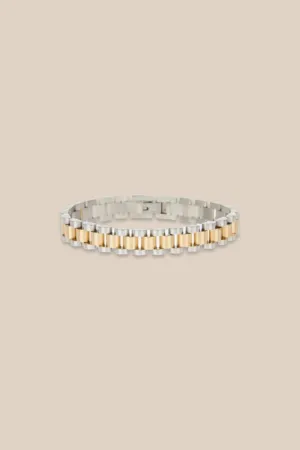 TWO-TONED TIMEPIECE BRACELET