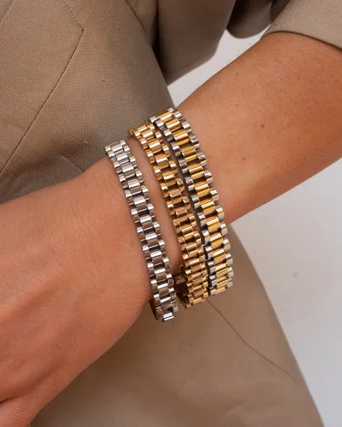 TWO-TONED TIMEPIECE BRACELET