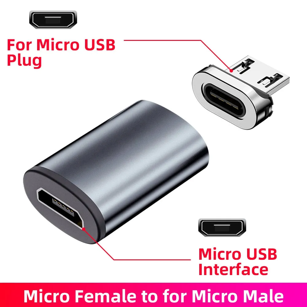 Type C Micro USB Convert Magnetic Adapter USB Cable Magnetic Charger Connector Usbc 3 in 1 Charging Converter For iPhone Samsung