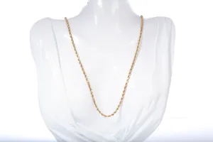 Unisex 14k Yellow Gold Rope Style Chain 22"