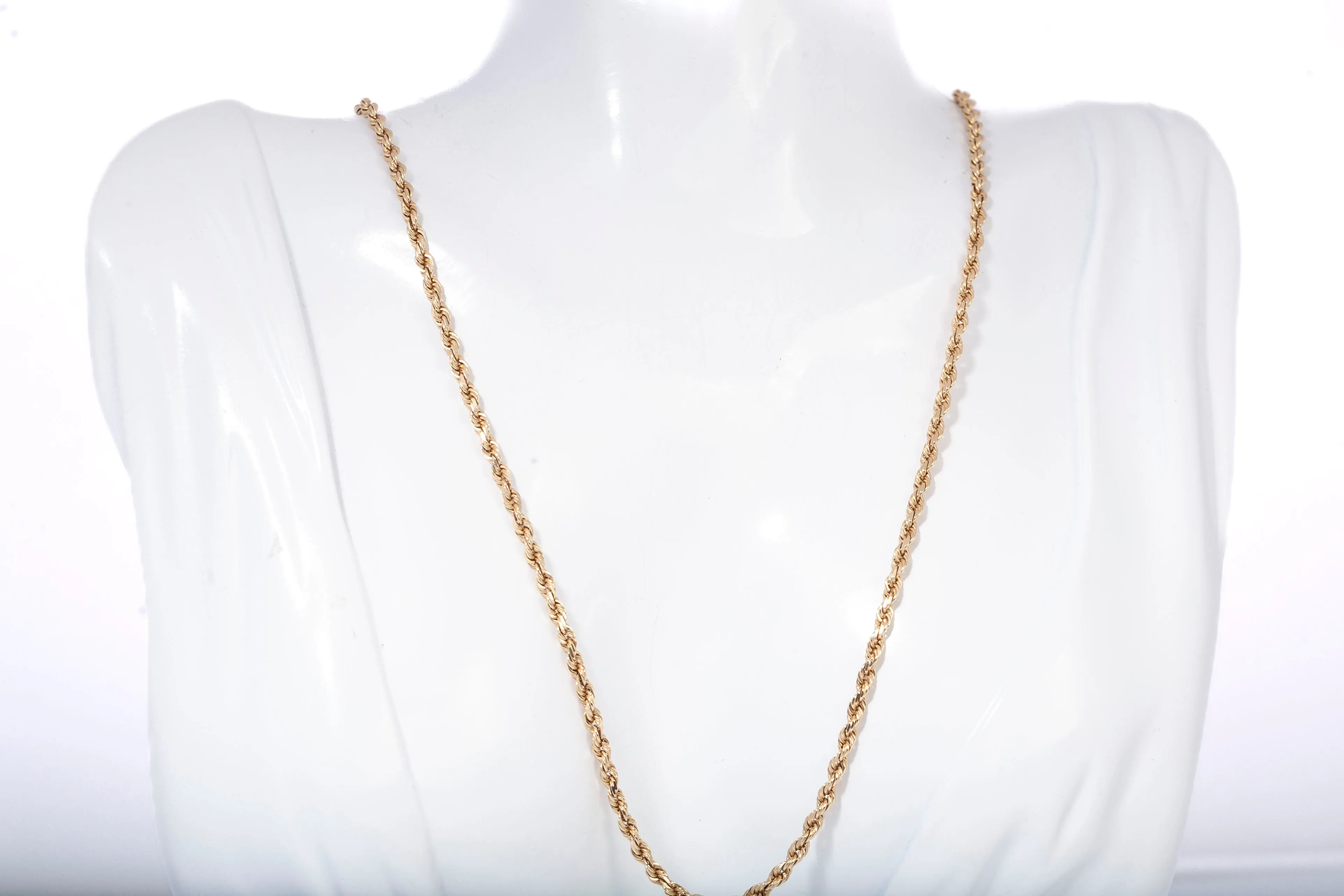 Unisex 14k Yellow Gold Rope Style Chain 22"