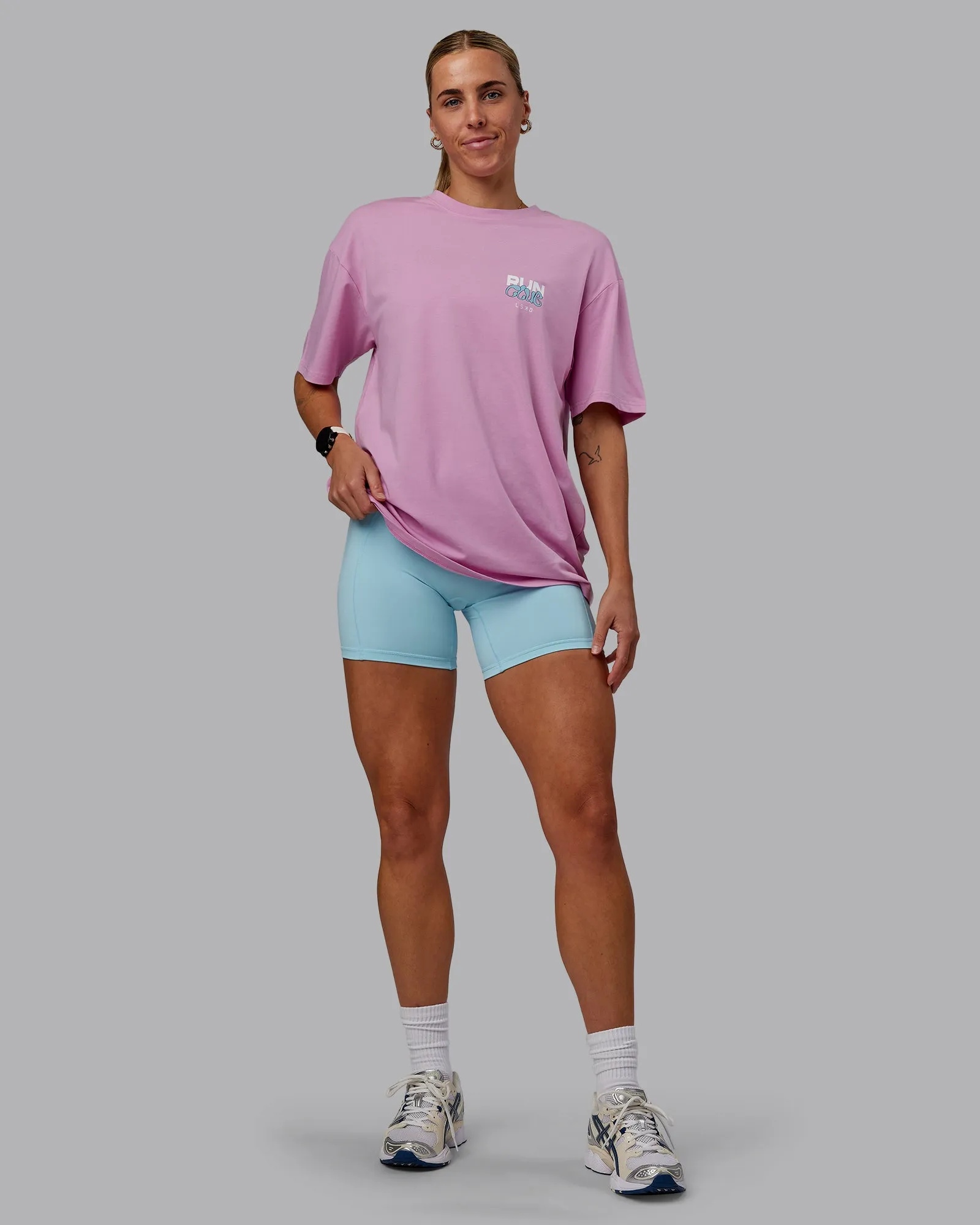 Unisex Gone Running FLXCotton Tee Oversize - Bubblegum-Sky Blue