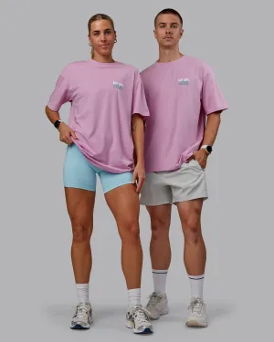 Unisex Gone Running FLXCotton Tee Oversize - Bubblegum-Sky Blue