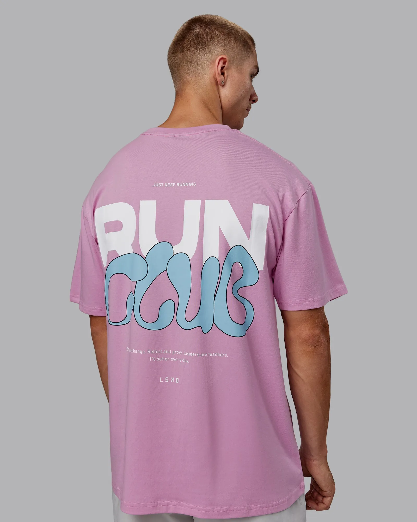 Unisex Gone Running FLXCotton Tee Oversize - Bubblegum-Sky Blue