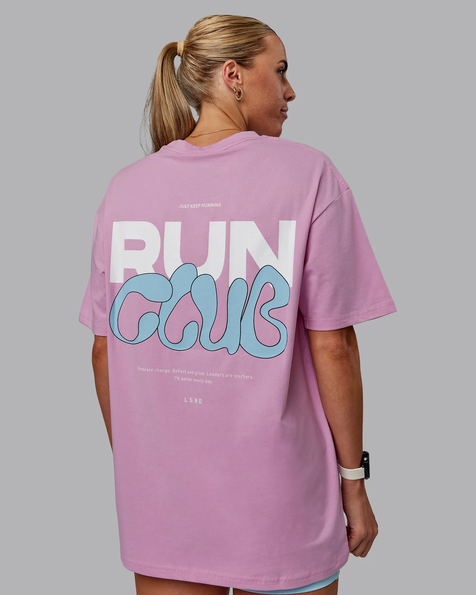 Unisex Gone Running FLXCotton Tee Oversize - Bubblegum-Sky Blue