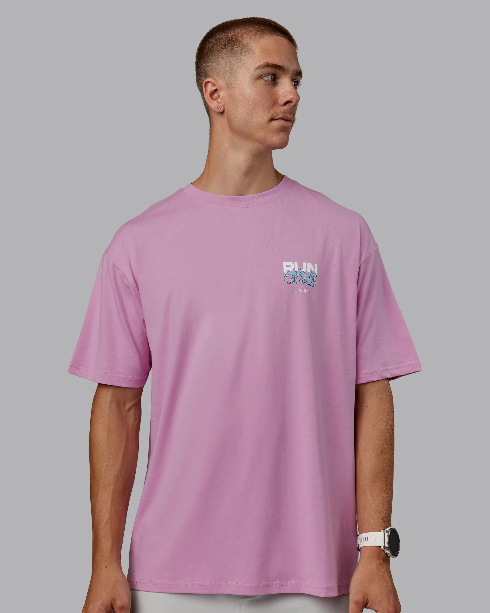 Unisex Gone Running FLXCotton Tee Oversize - Bubblegum-Sky Blue