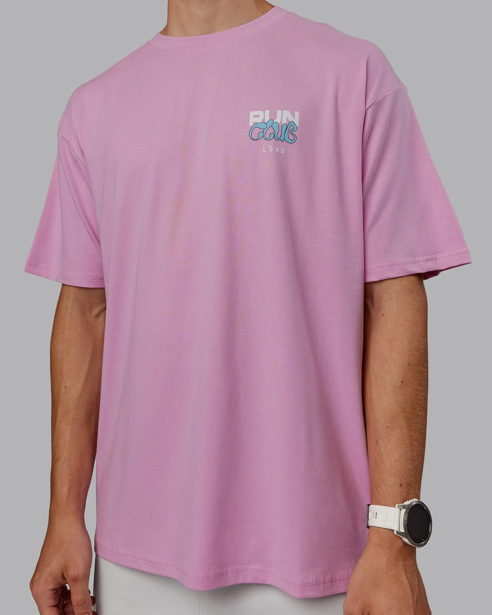 Unisex Gone Running FLXCotton Tee Oversize - Bubblegum-Sky Blue
