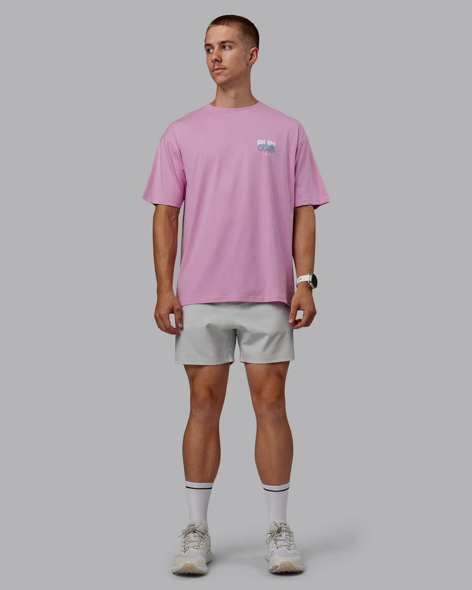 Unisex Gone Running FLXCotton Tee Oversize - Bubblegum-Sky Blue