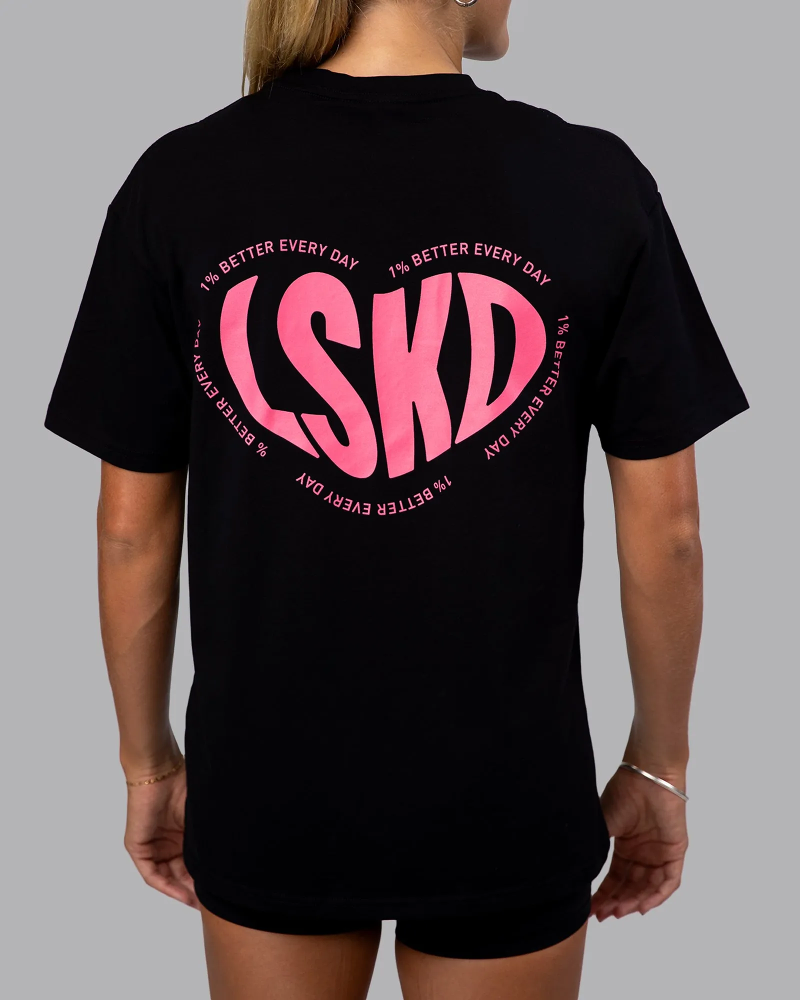 Unisex Love To Train FLXCotton Tee Oversize - Black-Pink Lemonade