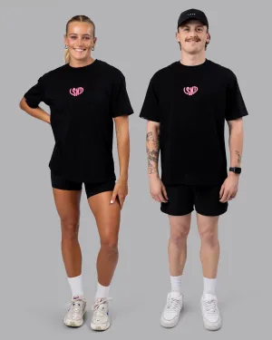 Unisex Love To Train FLXCotton Tee Oversize - Black-Pink Lemonade