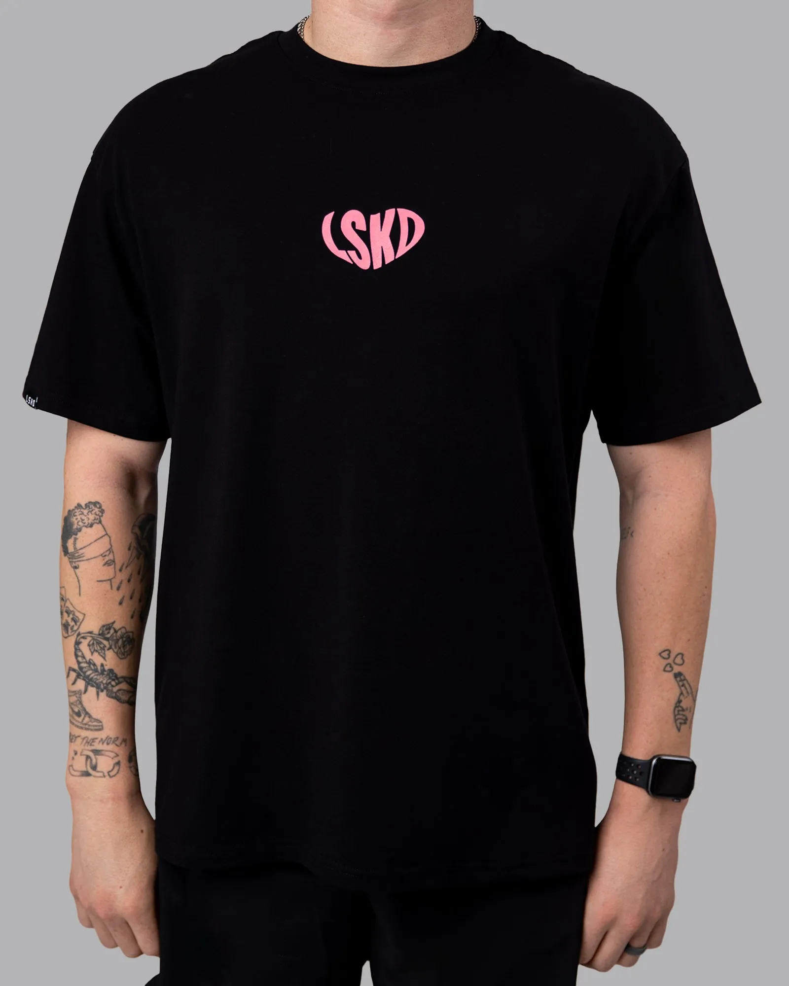 Unisex Love To Train FLXCotton Tee Oversize - Black-Pink Lemonade