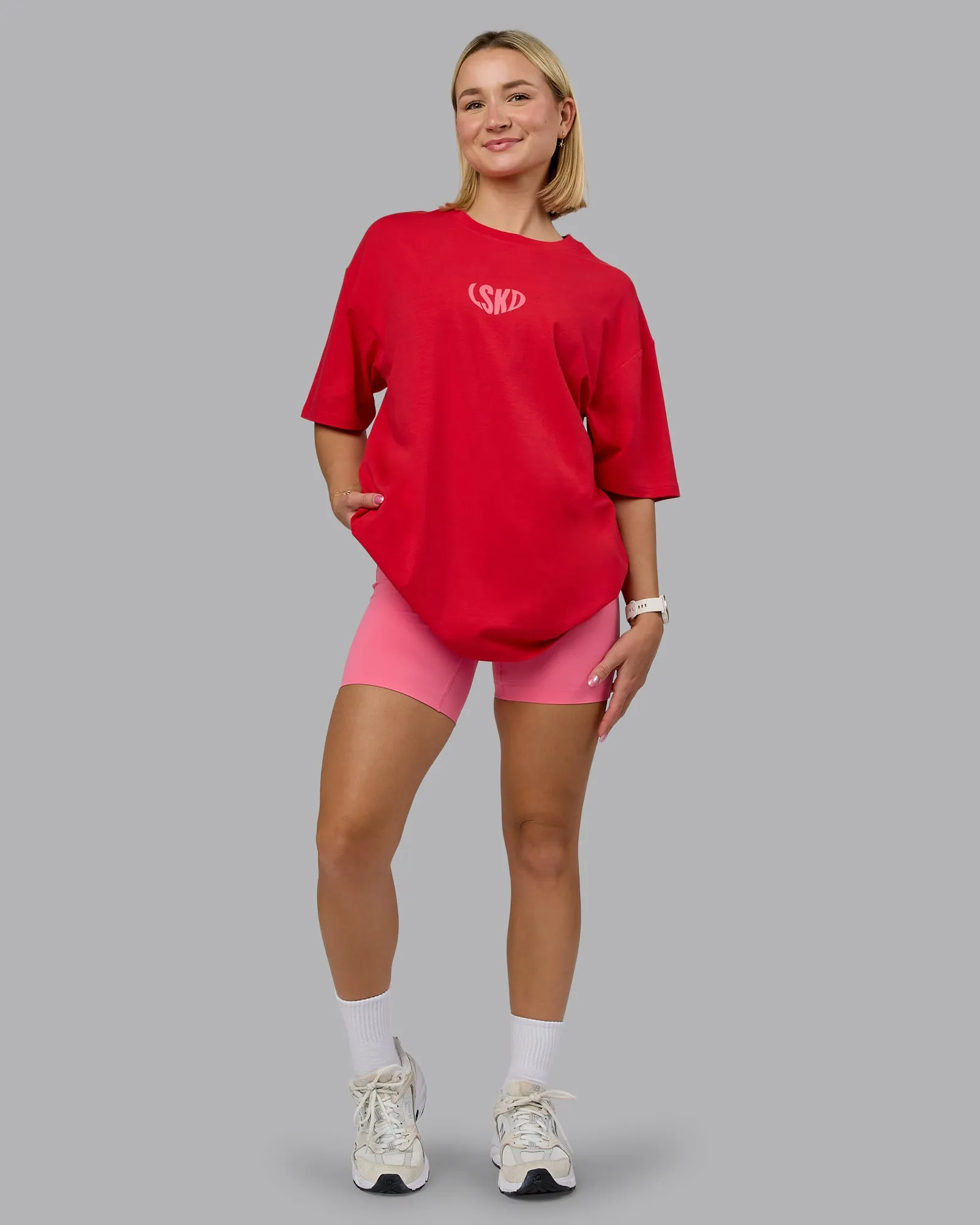 Unisex Love To Train FLXCotton Tee Oversize - Scarlet-Pink Lemonade