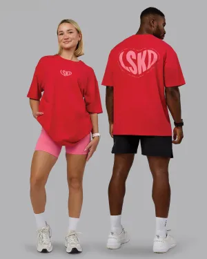 Unisex Love To Train FLXCotton Tee Oversize - Scarlet-Pink Lemonade