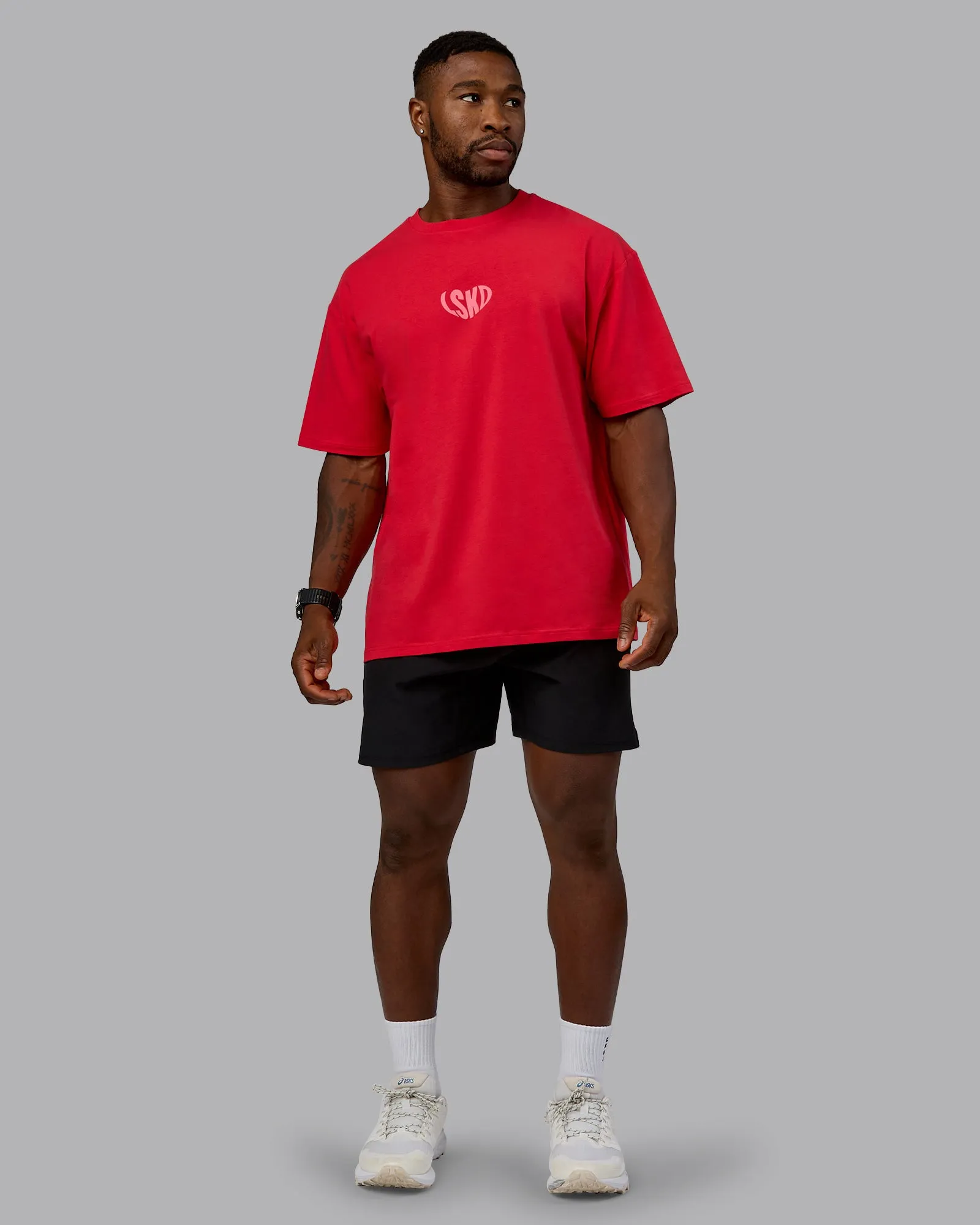 Unisex Love To Train FLXCotton Tee Oversize - Scarlet-Pink Lemonade