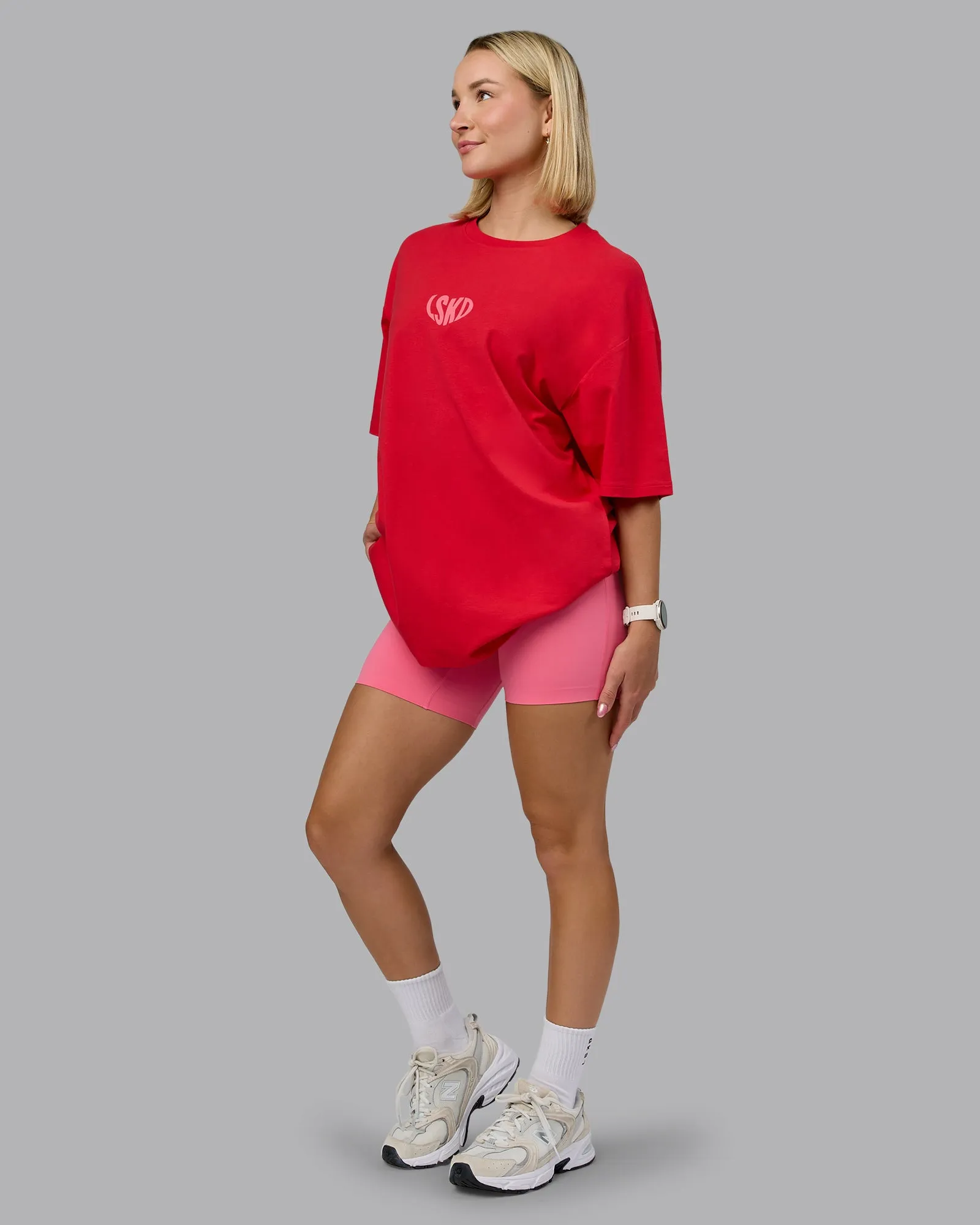Unisex Love To Train FLXCotton Tee Oversize - Scarlet-Pink Lemonade