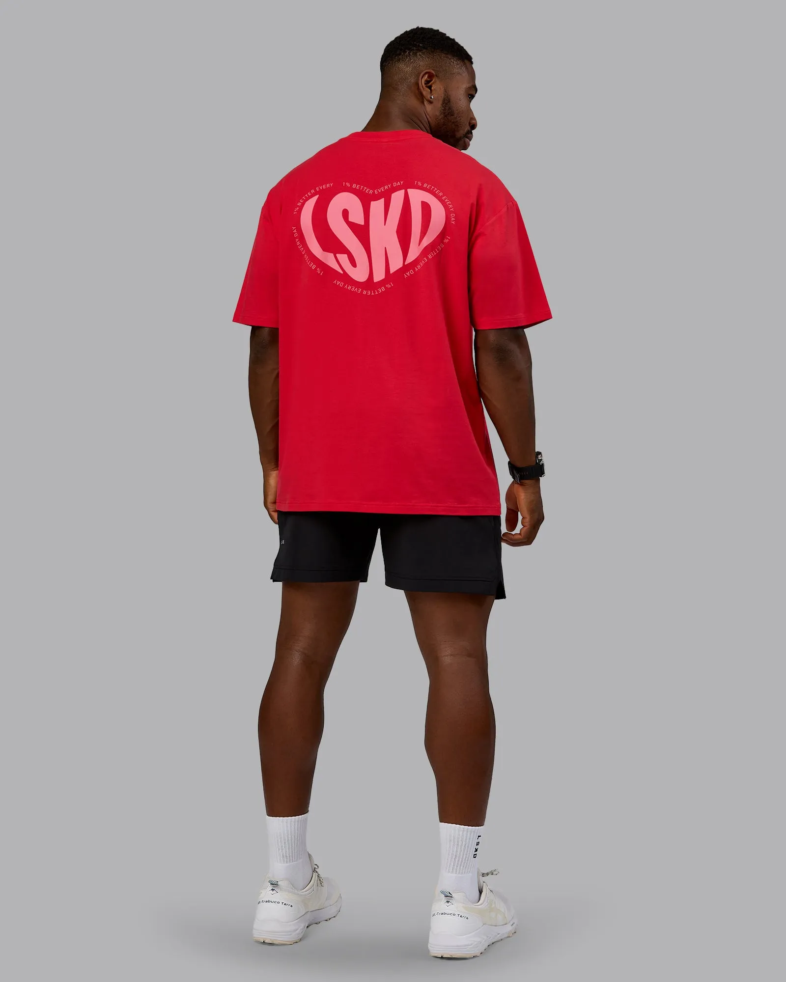 Unisex Love To Train FLXCotton Tee Oversize - Scarlet-Pink Lemonade