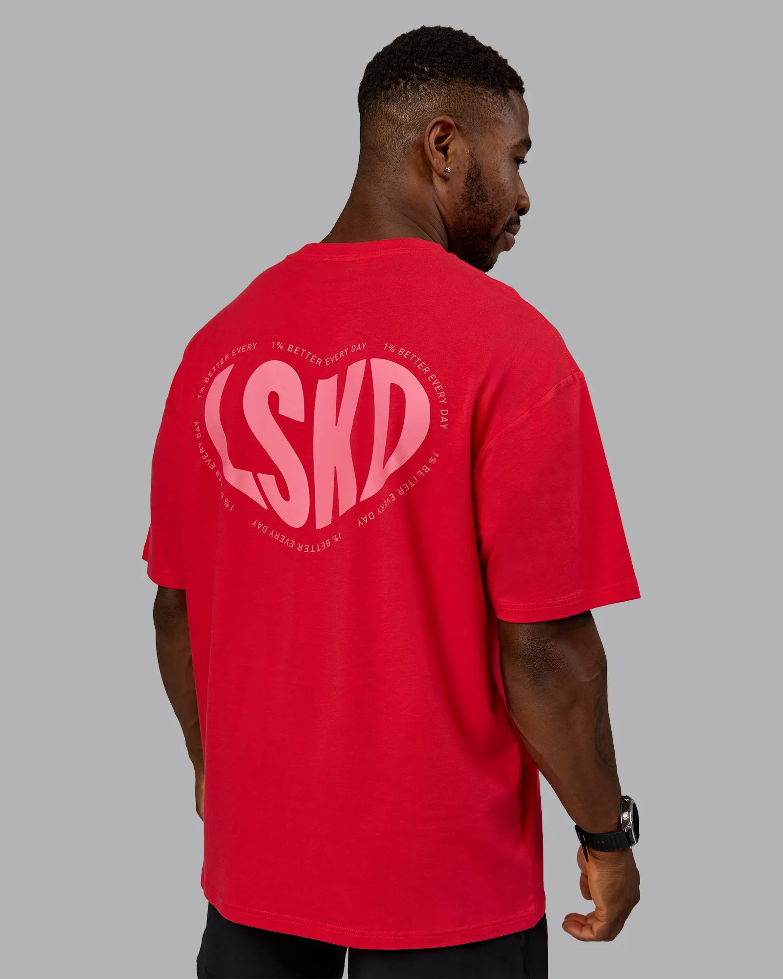 Unisex Love To Train FLXCotton Tee Oversize - Scarlet-Pink Lemonade