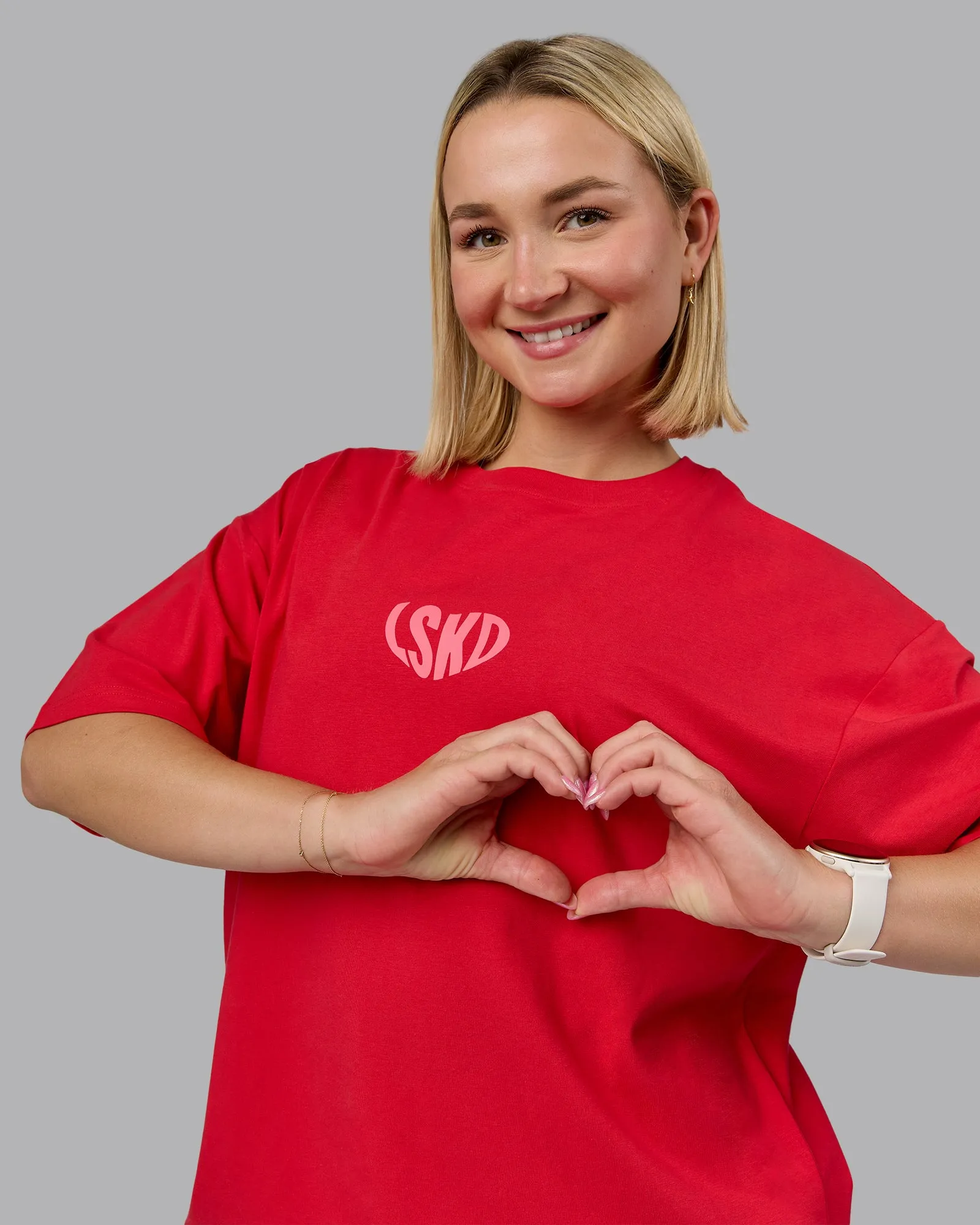 Unisex Love To Train FLXCotton Tee Oversize - Scarlet-Pink Lemonade