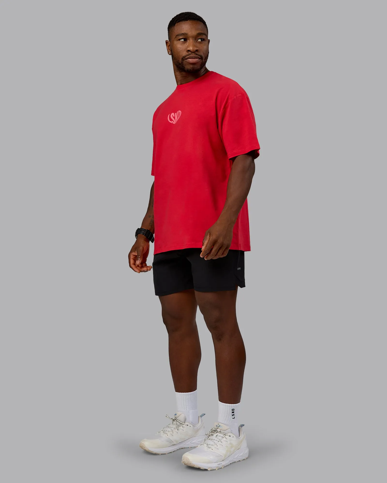 Unisex Love To Train FLXCotton Tee Oversize - Scarlet-Pink Lemonade