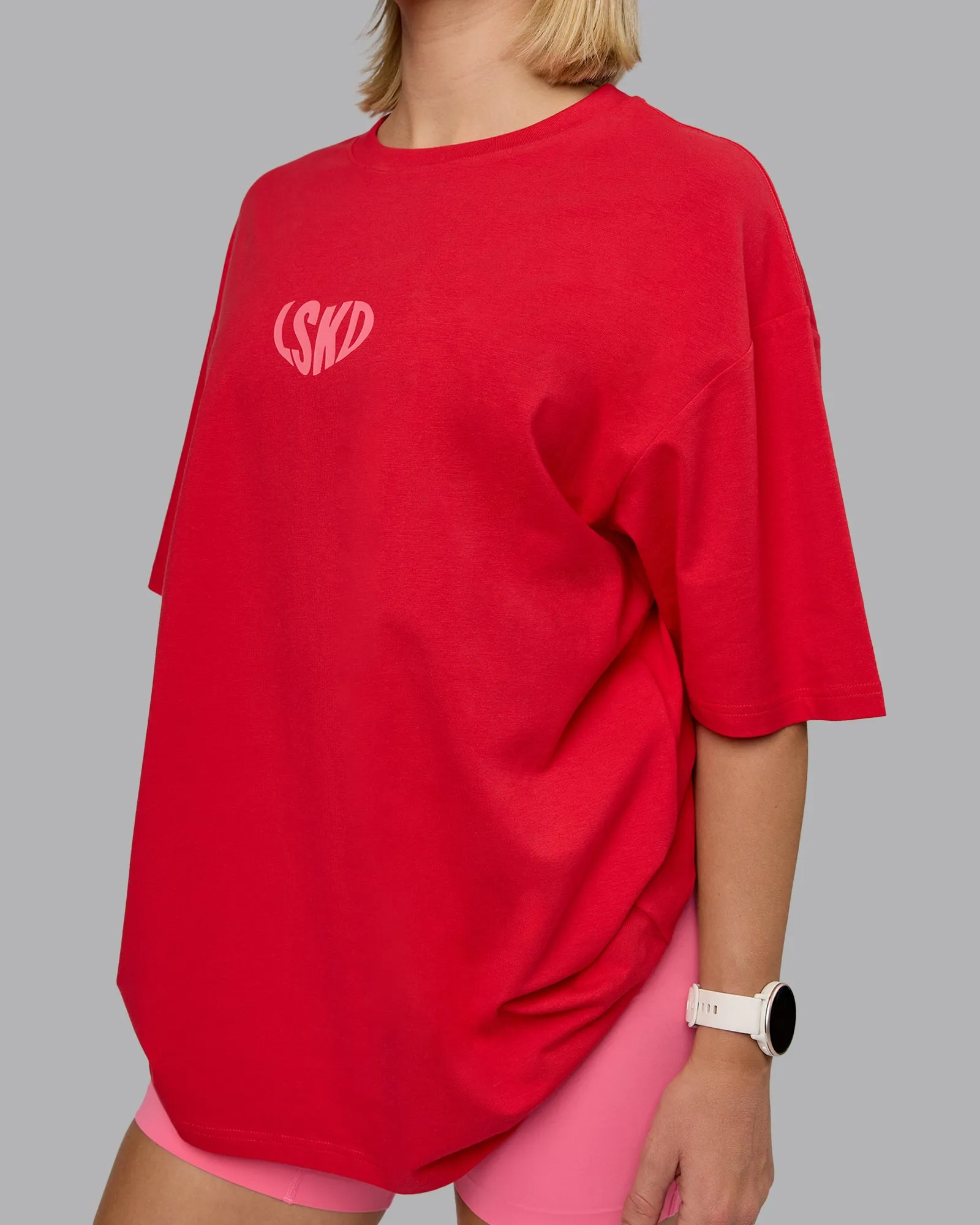Unisex Love To Train FLXCotton Tee Oversize - Scarlet-Pink Lemonade