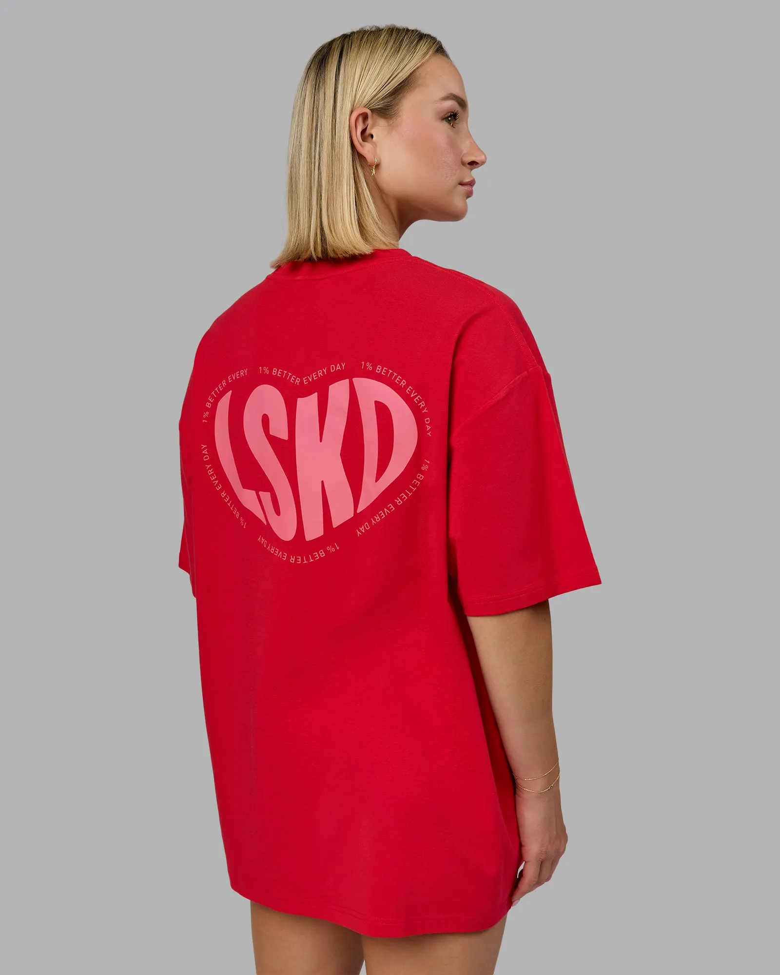 Unisex Love To Train FLXCotton Tee Oversize - Scarlet-Pink Lemonade