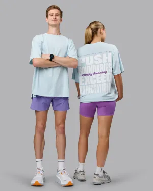 Unisex Push Boundaries FLXCotton Tee Oversize - Light Cyan-White