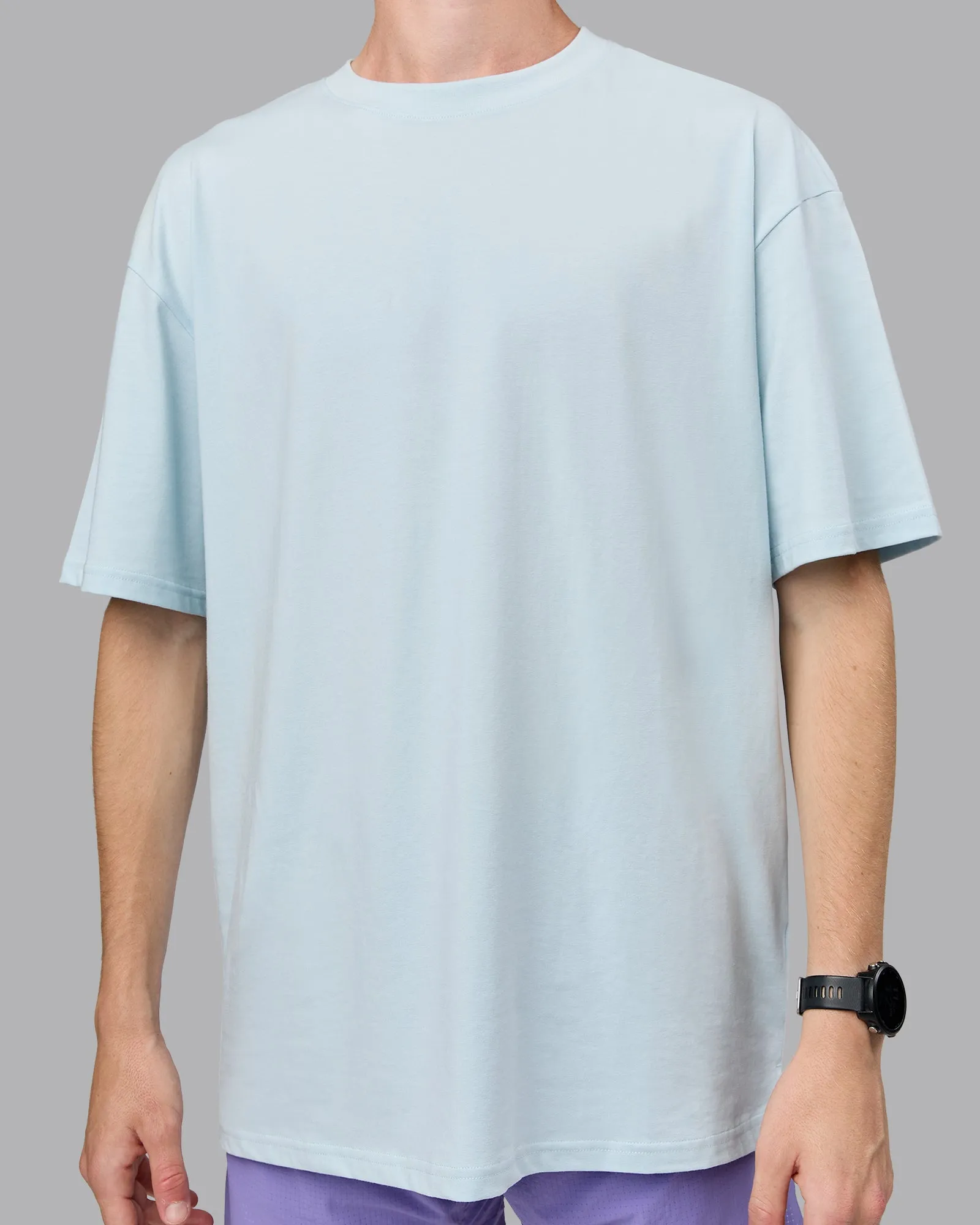 Unisex Push Boundaries FLXCotton Tee Oversize - Light Cyan-White