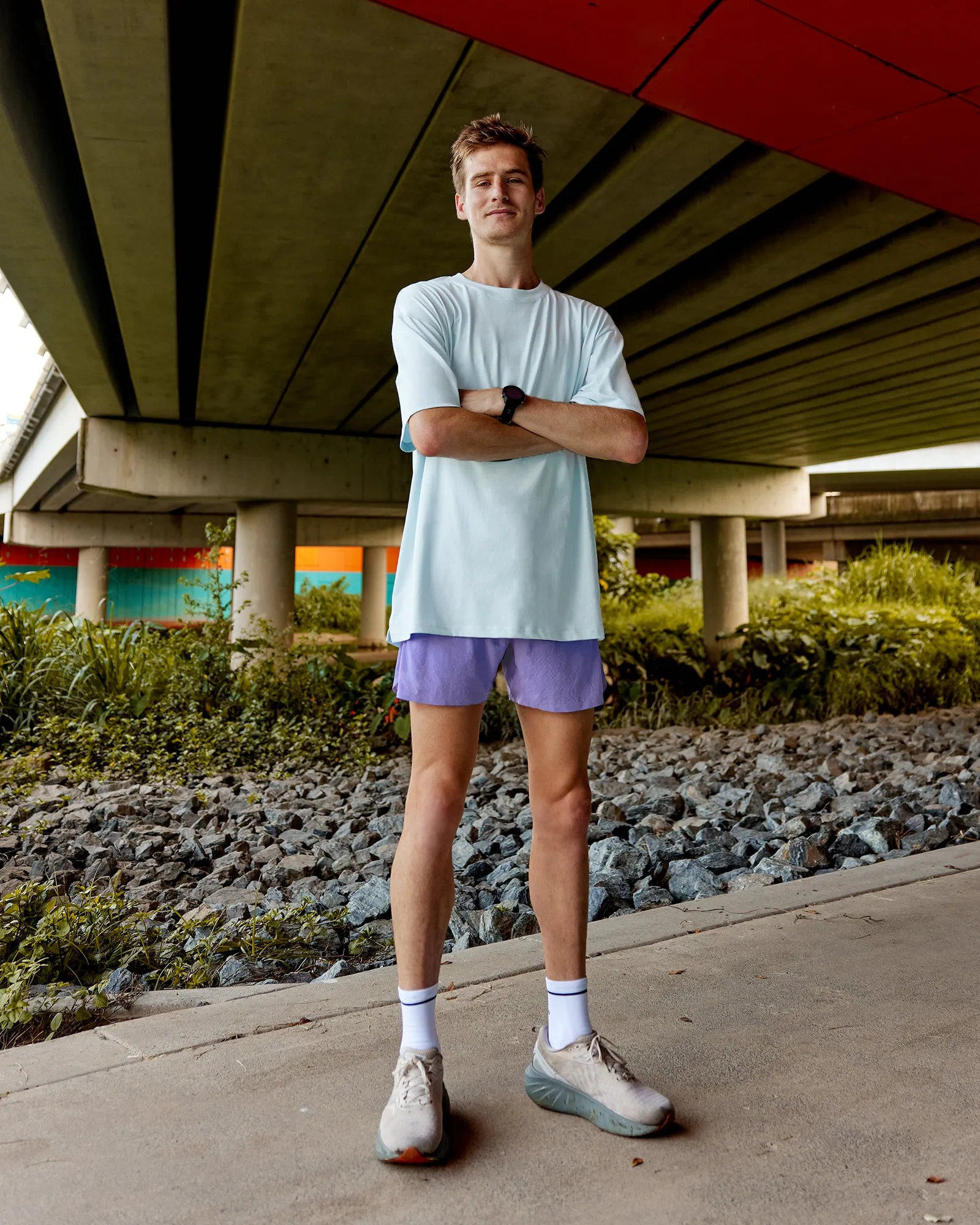 Unisex Push Boundaries FLXCotton Tee Oversize - Light Cyan-White