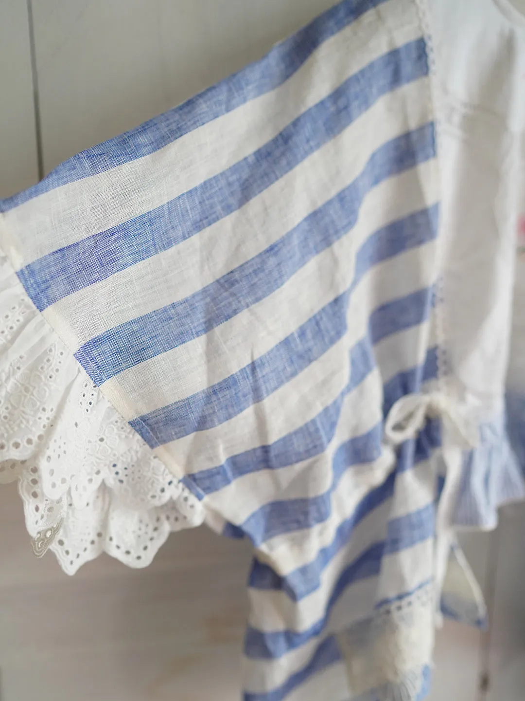 Unlogical Poem Retro Style Lace Embroidered Patchwork Breton Top