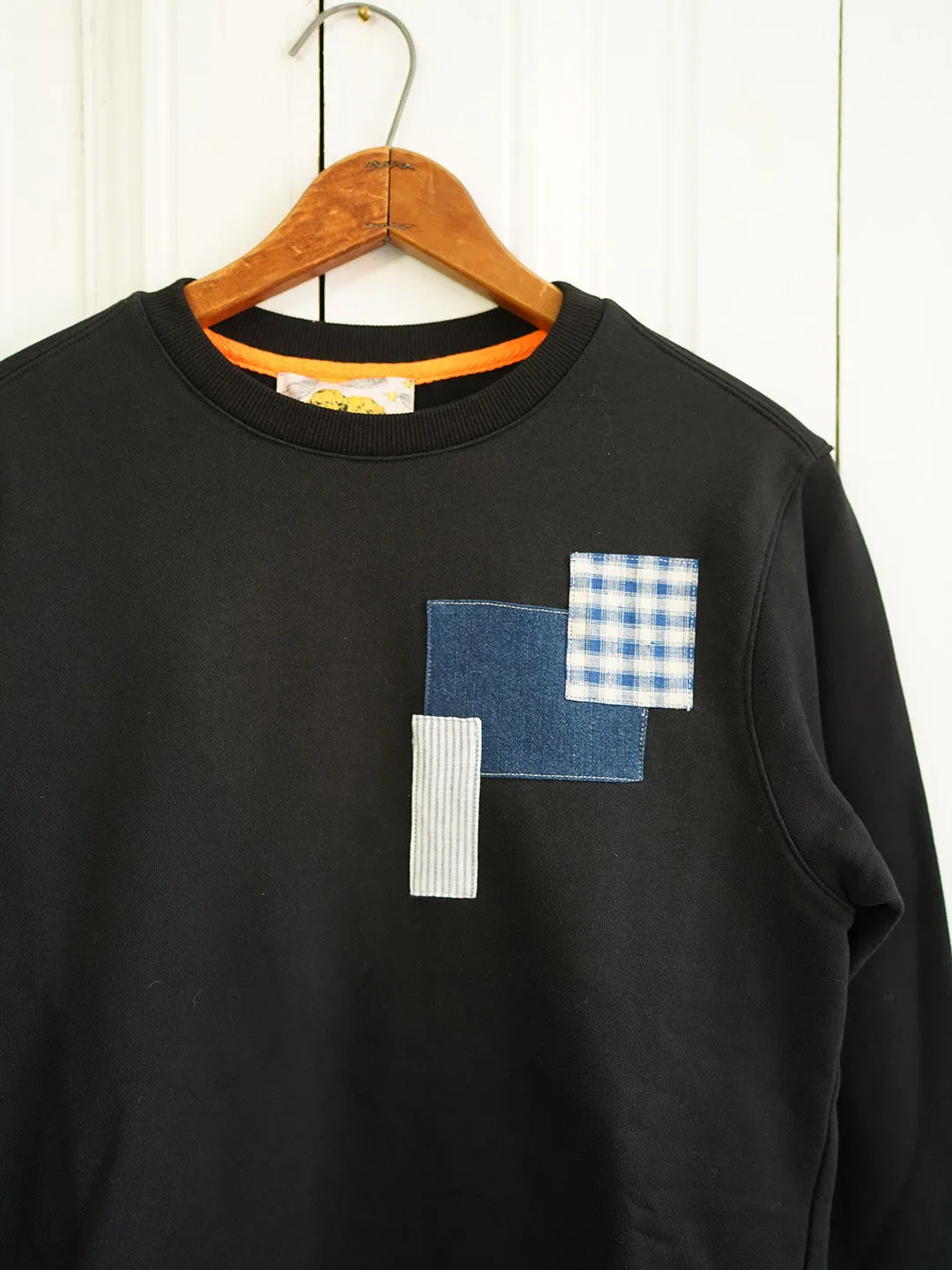 Unlogical Poem Vintage Style Print Patchwork Sweater
