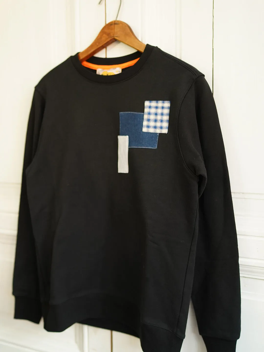 Unlogical Poem Vintage Style Print Patchwork Sweater
