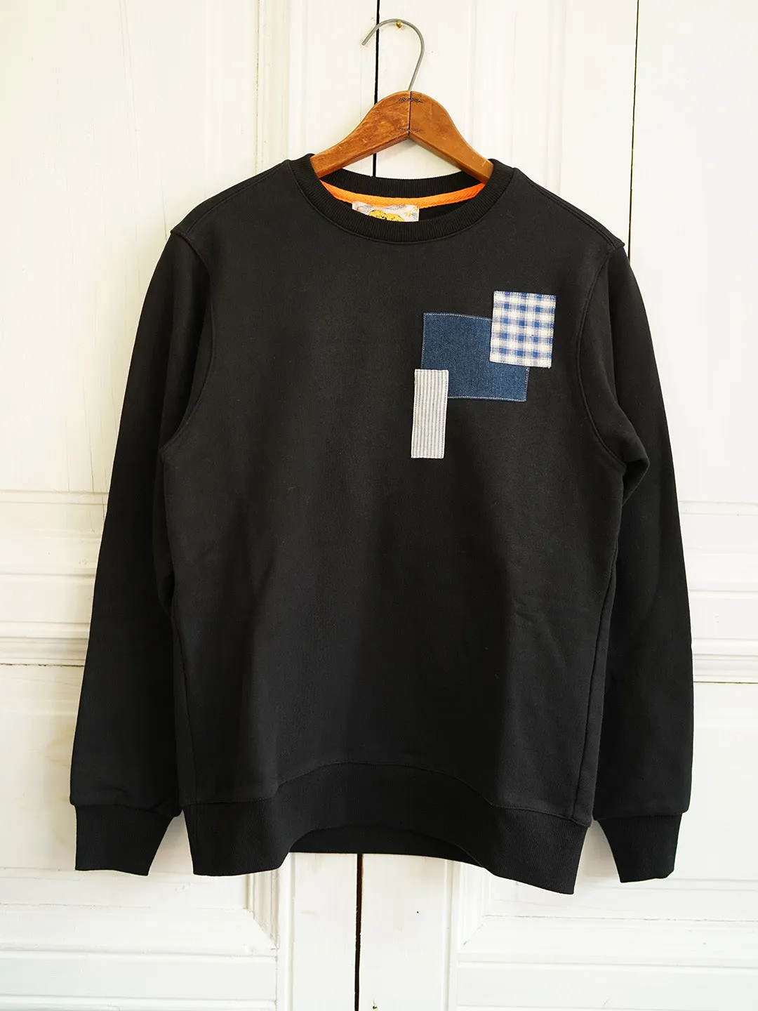 Unlogical Poem Vintage Style Print Patchwork Sweater