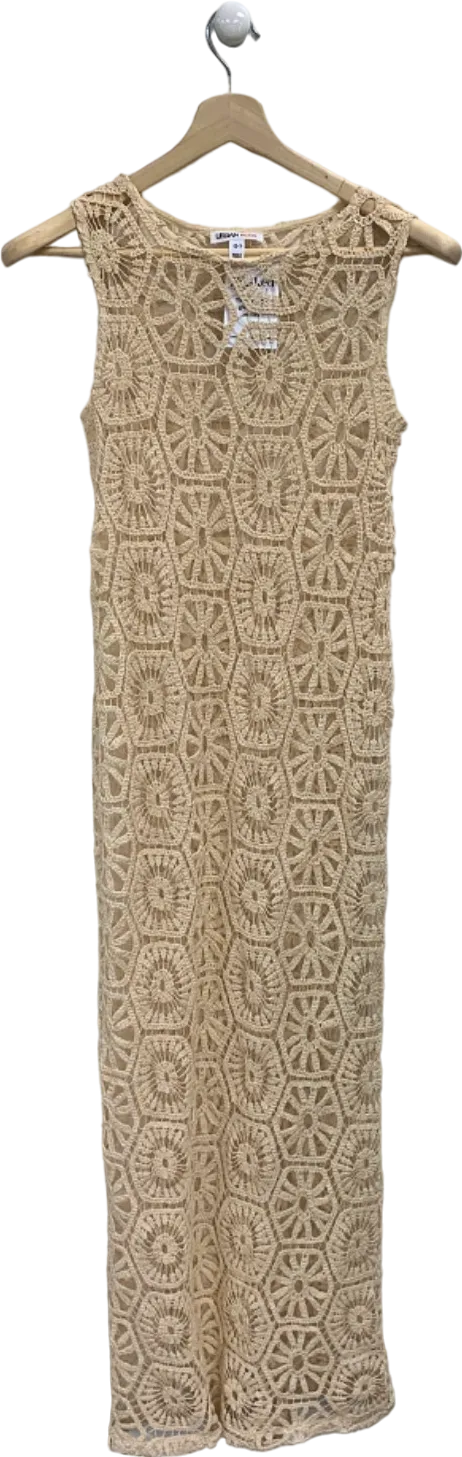Urban Bliss Beige Crochet Dress UK 8