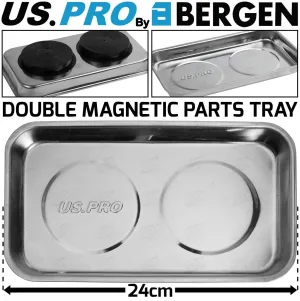 US PRO 9" STAINLESS STEEL DOUBLE MAGNETIC PARTS TRAY