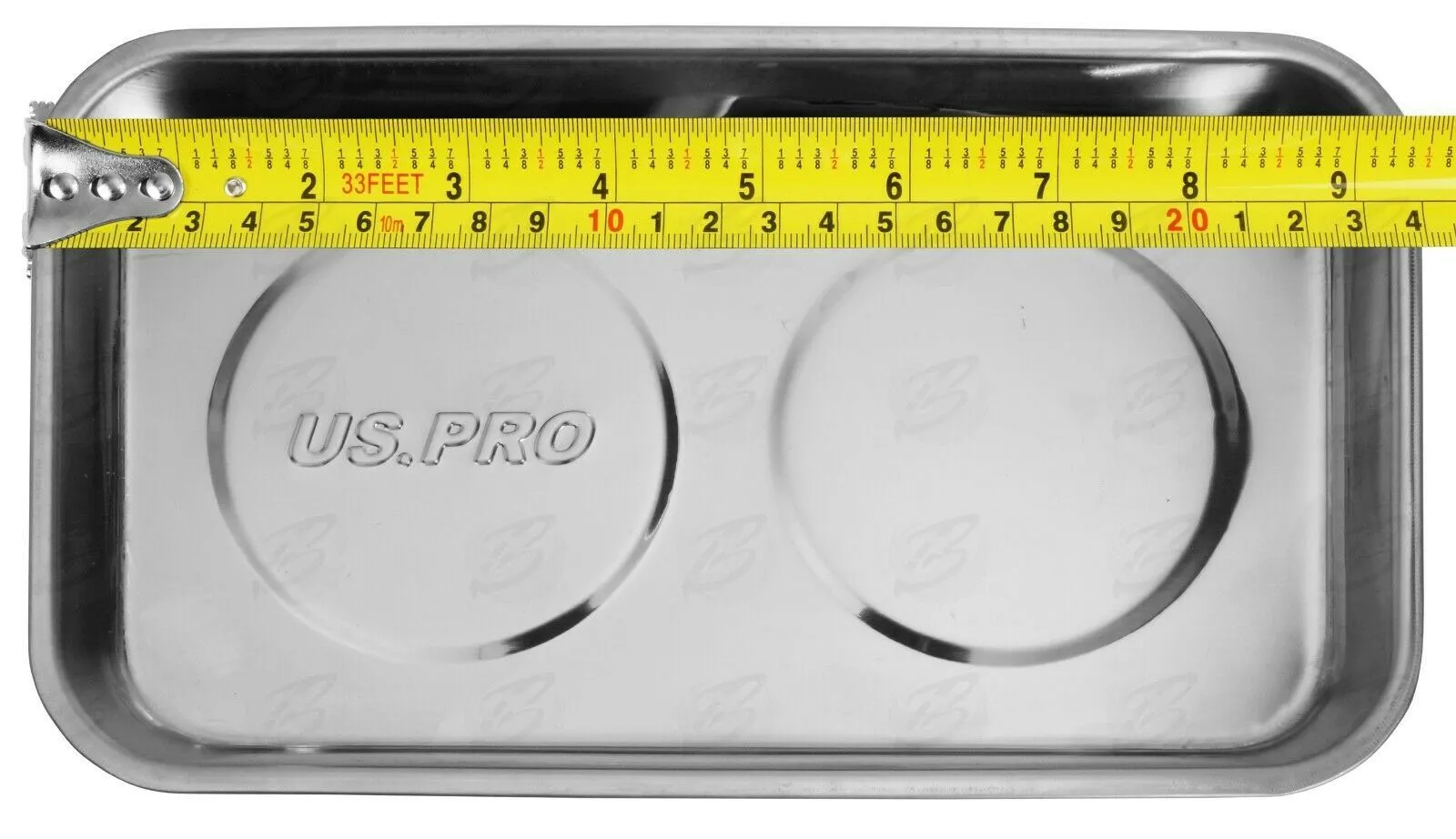 US PRO 9" STAINLESS STEEL DOUBLE MAGNETIC PARTS TRAY