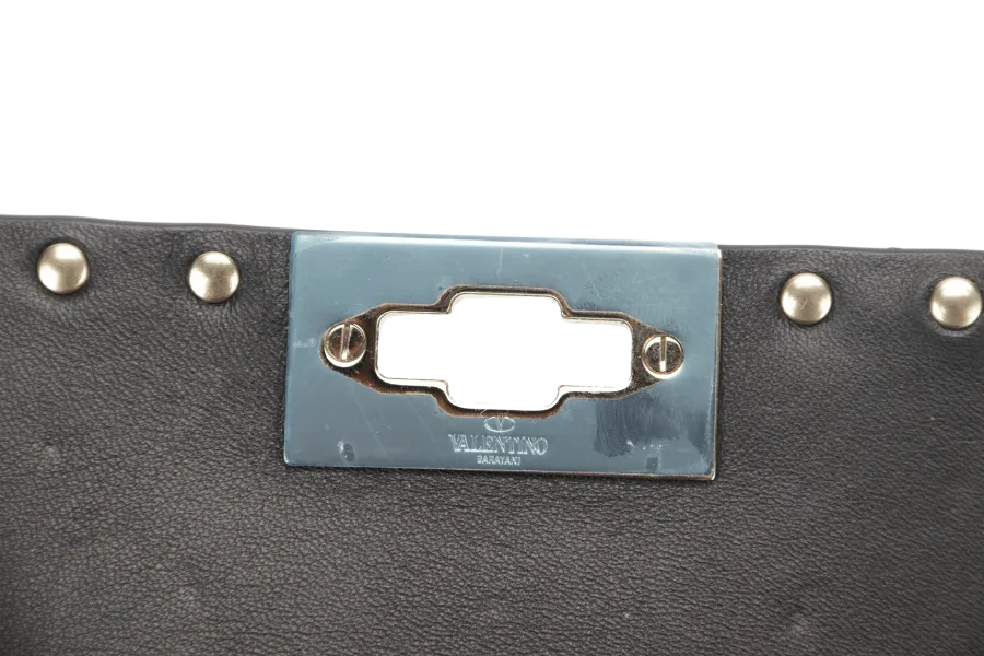 VALENTINO GARAVANI ROCKSTUD SPIKE MINI GREEN CALFSKIN CHAIN BAG SILVER HARDWARE NO DUST COVER