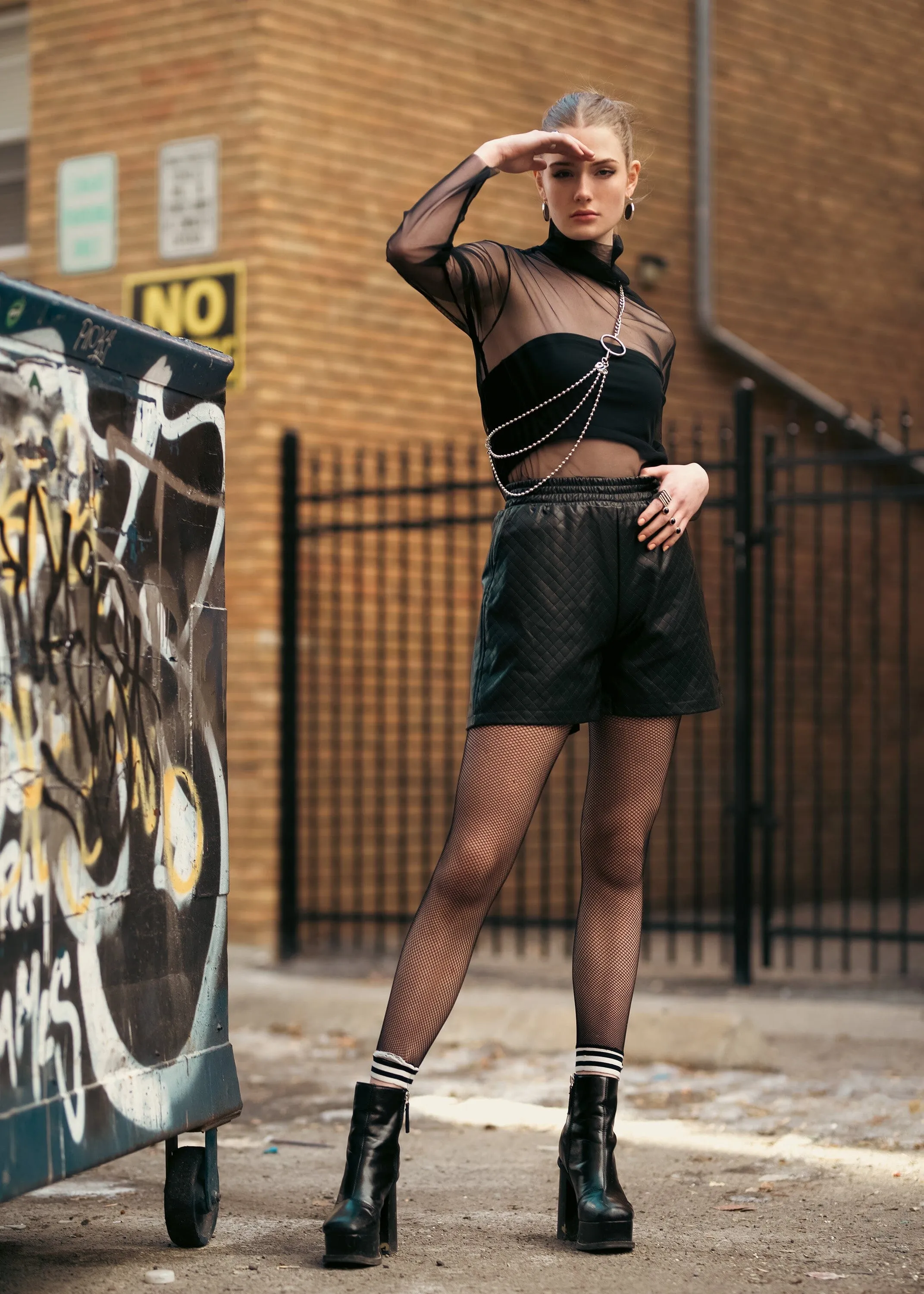 Vegan Leather Quilted Shorts