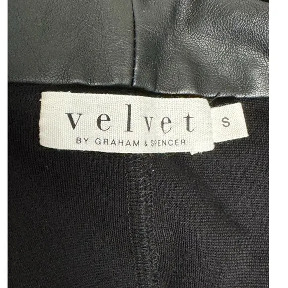 Velvet By Graham &amp; Spencer Candy Ponti w/ Faux Leather Jacket in Black Size S