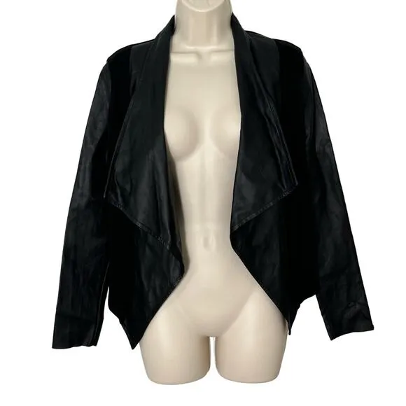 Velvet By Graham &amp; Spencer Candy Ponti w/ Faux Leather Jacket in Black Size S